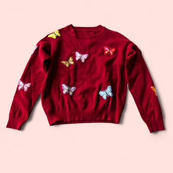 Sweaters - Vintage red butterfly sweater